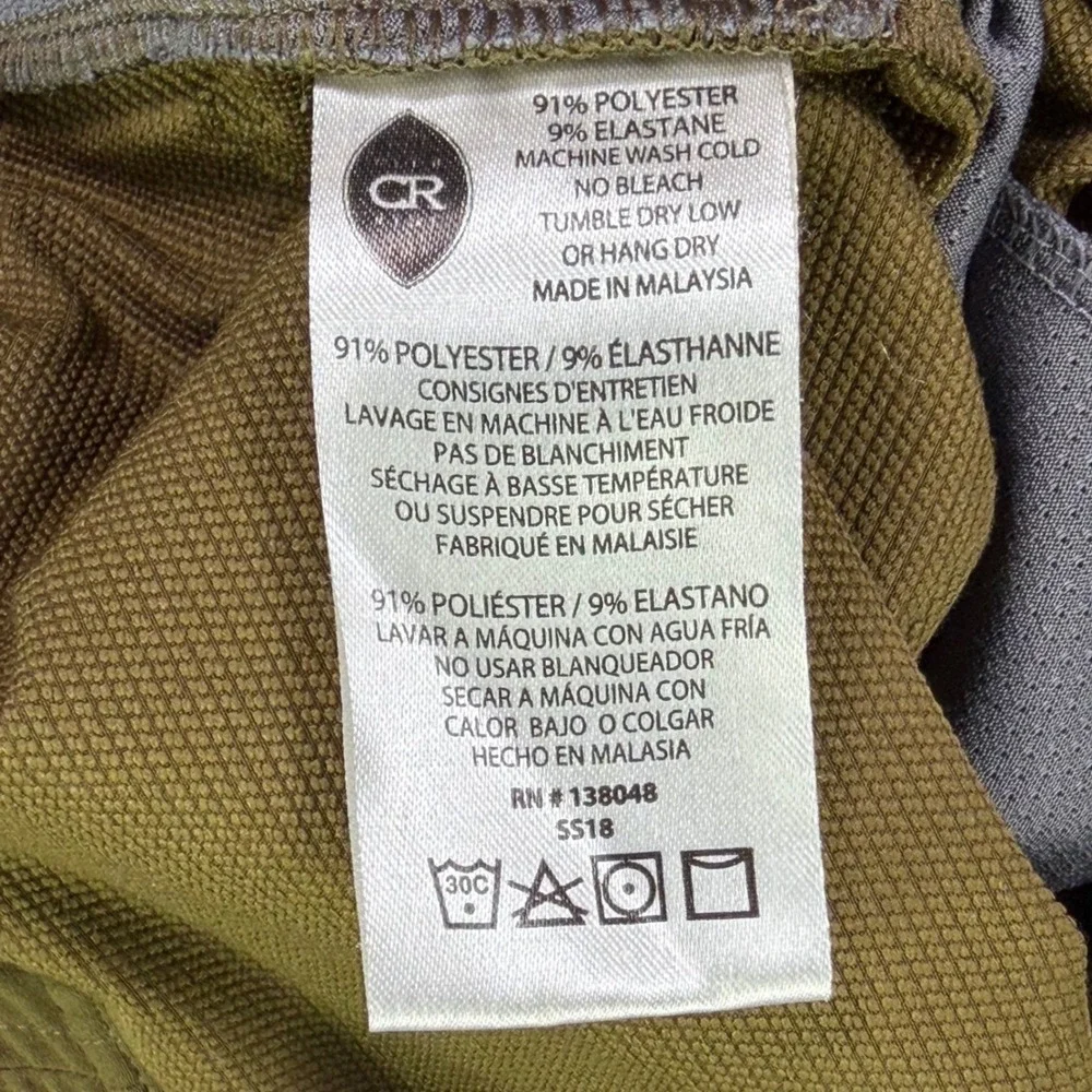 Club Ride Mountain Bike Shorts Olive Green Men Medium Zipper Pockets Active MTB